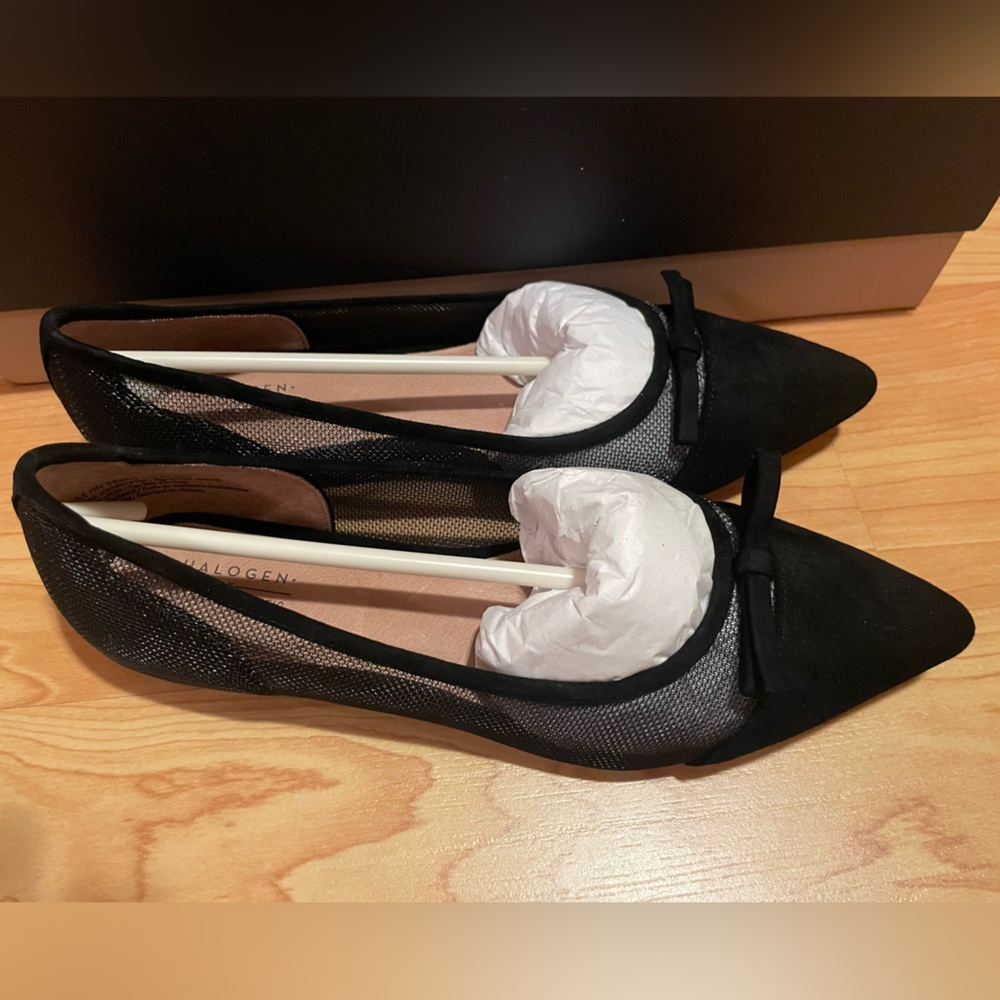 NWT Halogen X Atlantic-Pacific black Sadee Mesh Flats size 5